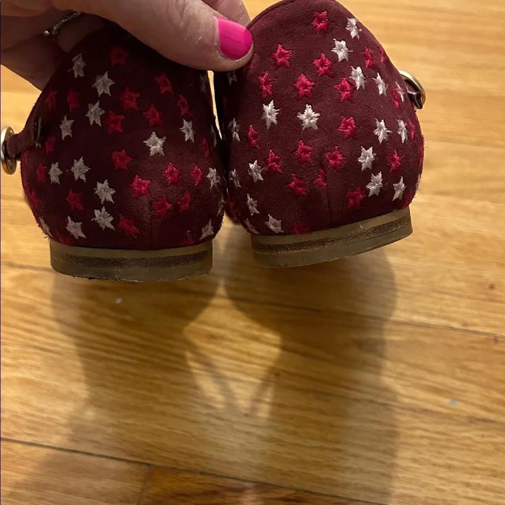 Boden Red Flats with White Star Pattern - Picture 6 of 8